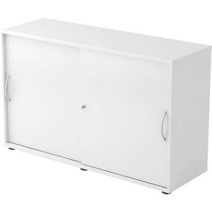 Schiebetürenschrank TARA, 2 Ordnerhöhen, B 1200 x T 400 x H 748 mm, abschließ- & stapelbar, lichtgrau Schiebetürenschrank TARA, 2 Ordnerhöhen, B 1200 x T 400 x H 748 mm, abschließ- & stapelbar, lichtgrau