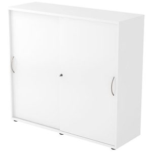 Schiebetürenschrank TARA, 3 Ordnerhöhen, B 1200 x T 400 x H 1180 mm, abschließ- & stapelbar, weiß Schiebetürenschrank TARA, 3 Ordnerhöhen, B 1200 x T 400 x H 1180 mm, abschließ- & stapelbar, weiß