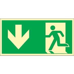 Schild Rettungsweg durch Ausgang, HLA 160