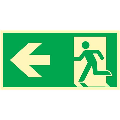 Schild Rettungsweg, linksweisend, HLK