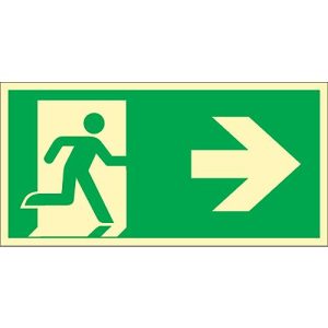 Schild Rettungsweg, rechtsweisend, HLK Schild Rettungsweg, rechtsweisend, HLK