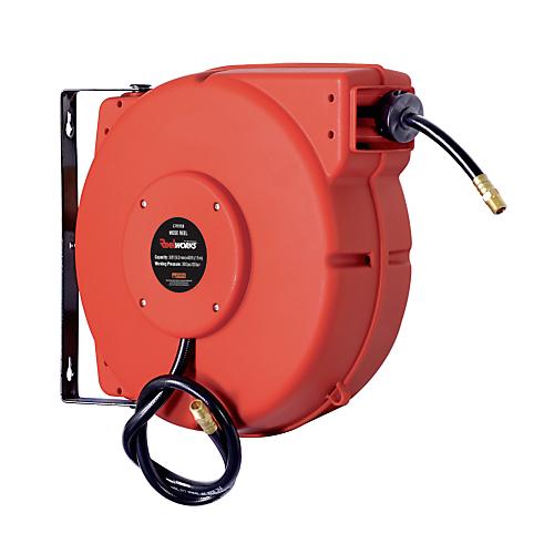 Schlauchaufroller CEMO, Kunststoff, für Druckluft, geschlossen, max. 20 bar, Schlauchlänge 15m, B 500 x T 420 x H 210 mm