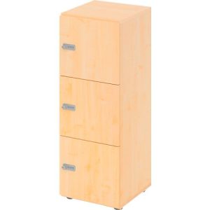 Schließfachschrank Topas Line, 3 Ordnerhöhen, 3 Fächer, Zahlenschloss, B 400 x T 420 x H 1100 mm, Ahorn/Ahorn Schließfachschrank Topas Line, 3 Ordnerhöhen, 3 Fächer, Zahlenschloss, B 400 x T 420 x H 1100 mm, Ahorn/Ahorn