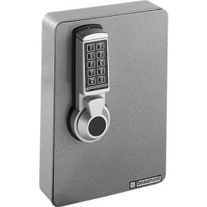 Schlüsselschrank, Elektronikschloss, 24 Haken, silber hammerschlag Schlüsselschrank, Elektronikschloss, 24 Haken, silber hammerschlag