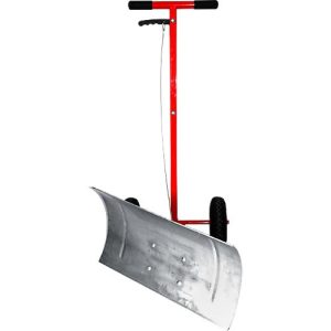 Schneeräumer SZ Metall, 3-fach verstellbare Schaufel, mit Rädern, B 730 x T 420 x H 1190 mm, Stahl, rot-alusilber Schneeräumer SZ Metall, 3-fach verstellbare Schaufel, mit Rädern, B 730 x T 420 x H 1190 mm, Stahl, rot-alusilber