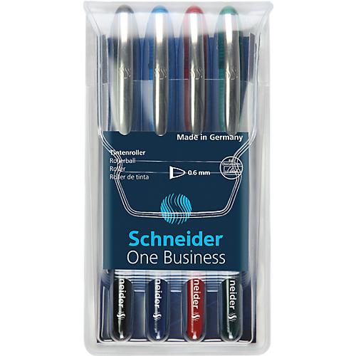 Schneider Tintenroller One Business, farbsortiert im 4er Etui