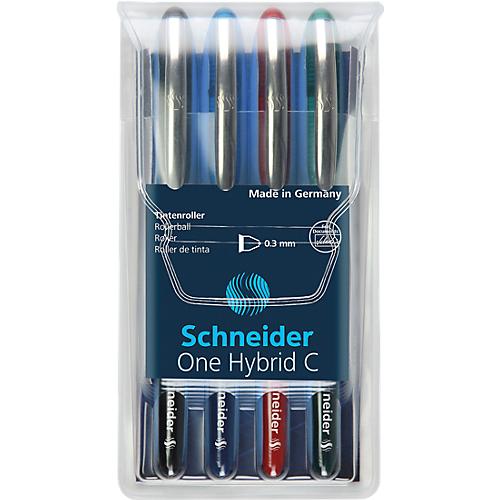 Schneider Tintenroller One Hybrid C, farbsortiert im 4er Etui