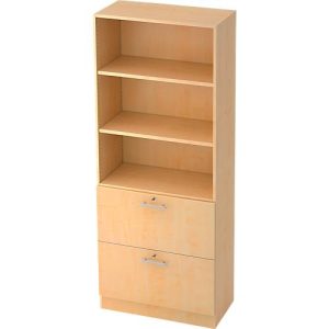 Schrank ULM, mit Hängeregistraturauszügen, 3 OH, H 2004 x B 800 x T 420 mm, Ahorn-Dekor Schrank ULM, mit Hängeregistraturauszügen, 3 OH, H 2004 x B 800 x T 420 mm, Ahorn-Dekor