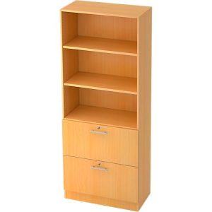Schrank ULM, mit Hängeregistraturauszügen, 3 OH, H 2004 x B 800 x T 420 mm, Buche-Dekor Schrank ULM, mit Hängeregistraturauszügen, 3 OH, H 2004 x B 800 x T 420 mm, Buche-Dekor