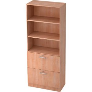 Schrank ULM, mit Hängeregistraturauszügen, 3 OH, H 2004 x B 800 x T 420 mm, Nussbaum-Dekor Schrank ULM, mit Hängeregistraturauszügen, 3 OH, H 2004 x B 800 x T 420 mm, Nussbaum-Dekor