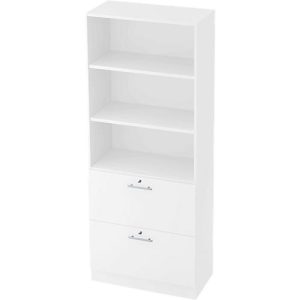 Schrank ULM, mit Hängeregistraturauszügen, 3 OH, H 2004 x B 800 x T 420 mm, weiß/weiß Schrank ULM, mit Hängeregistraturauszügen, 3 OH, H 2004 x B 800 x T 420 mm, weiß/weiß