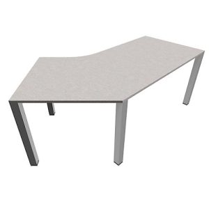 Schreibtisch 135° SOLUS PLAY, 4-Fuß, Freiform, Ansatz rechts, B 2165 x T 800 x H 720 – 820 mm, Ceramic grey Schreibtisch 135° SOLUS PLAY, 4-Fuß, Freiform, Ansatz rechts, B 2165 x T 800 x H 720 – 820 mm, Ceramic grey