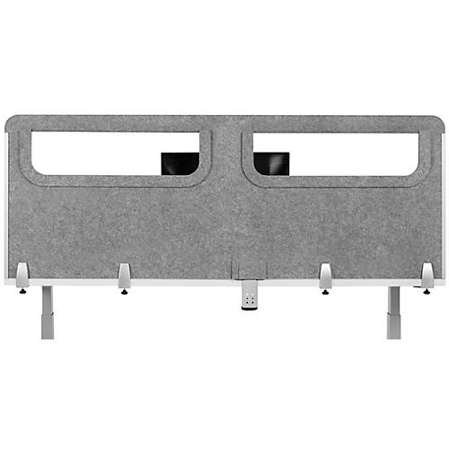 Schreibtisch-Akustik-Trennwand BE Safety Screen Rückwand, mit Acrylfenster, Dicke 10 mm, B 1200 x H 600 mm, hellgrau