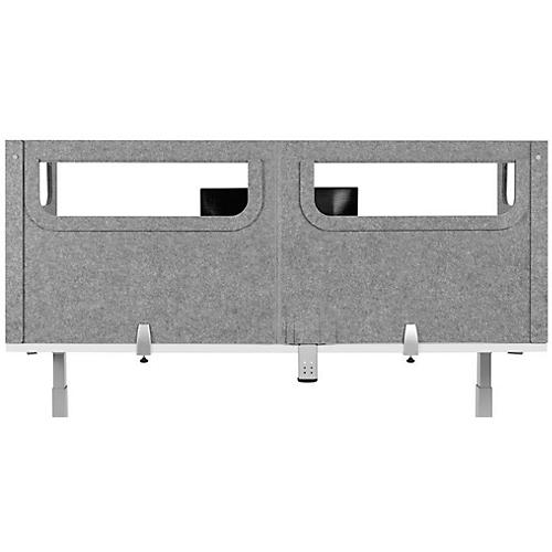 Schreibtisch-Akustik-Trennwand BE Safety Screen U-Form, mit Acrylfenster, Dicke 10 mm, B 140 x T 80 x H 60 mm, hellgrau