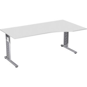 Schreibtisch ALICANTE, C-Fuß, Freiform, Ansatz rechts, B 1800 x T 800/1000 x H 680-820 mm, Schreibtisch ALICANTE, C-Fuß, Freiform, Ansatz rechts, B 1800 x T 800/1000 x H 680-820 mm,