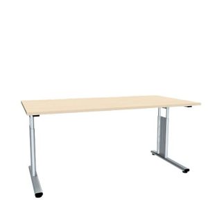 Schreibtisch ALICANTE, C-Fuß, Rechteck, B 1600 x T 800 x H 680-820 mm, Ahorn-Dekor Schreibtisch ALICANTE, C-Fuß, Rechteck, B 1600 x T 800 x H 680-820 mm, Ahorn-Dekor