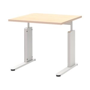 Schreibtisch BARI, C-Fuß, Form B, Rechteck, B 800 x T 800 x H 680 – 820 mm, Ahorn-Dekor