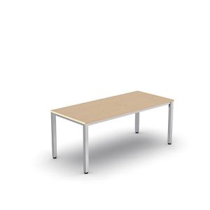 Schreibtisch Bexxstar, Rechteck, 4-Fuß Quadratrohr, B 1800 x H 740 mm, Ahorn/chromsilber Schreibtisch Bexxstar, Rechteck, 4-Fuß Quadratrohr, B 1800 x H 740 mm, Ahorn/chromsilber