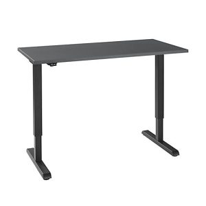 Schreibtisch, elektrisch höhenverstellbar, Rechteck, T-Fuß, B 1300 x T 650 x H 715-1205 mm, graphit/schwarz Schreibtisch, elektrisch höhenverstellbar, Rechteck, T-Fuß, B 1300 x T 650 x H 715-1205 mm, graphit/schwarz