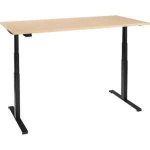 Schreibtisch, elektrisch höhenverstellbar, T-Fuß, B 1200 x T 800 x H 620-1270 mm, Ahorn/schwarz + Memoryschalter Schreibtisch, elektrisch höhenverstellbar, T-Fuß, B 1200 x T 800 x H 620-1270 mm, Ahorn/schwarz + Memoryschalter