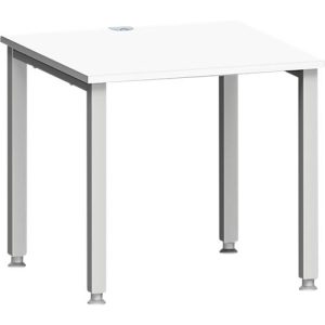 Schreibtisch MODENA FLEX, Quadrat, 4-Fuß Quadratrohr, B 800 x T 800 x H 720-820 mm, weiß/weißaluminium Schreibtisch MODENA FLEX, Quadrat, 4-Fuß Quadratrohr, B 800 x T 800 x H 720-820 mm, weiß/weißaluminium