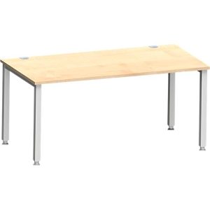 Schreibtisch MODENA FLEX, Rechteck, 4-Fuß Quadratrohr, B 1600 x T 800 x H 720-820 mm, Ahorn/weißaluminium Schreibtisch MODENA FLEX, Rechteck, 4-Fuß Quadratrohr, B 1600 x T 800 x H 720-820 mm, Ahorn/weißaluminium