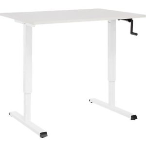 Schreibtisch Multiflex, manuell höhenverstellbar mit Kurbel, B 800 x T 800 x H 700-1180 mm, lichtgrau/weiß