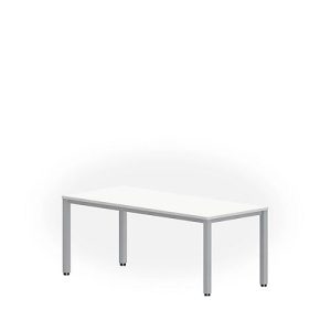 Schreibtisch NEVADA, 4-Fuß, Rechteck, Quadratrohr, B 1800 x T 800 x H 740 mm, weiß/alusilber Schreibtisch NEVADA, 4-Fuß, Rechteck, Quadratrohr, B 1800 x T 800 x H 740 mm, weiß/alusilber