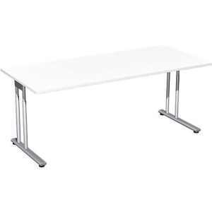 Schreibtisch PALENQUE, C-Fuß, Rechteck, B 1800 x T 800 x H 680-820 mm, weiß Schreibtisch PALENQUE, C-Fuß, Rechteck, B 1800 x T 800 x H 680-820 mm, weiß