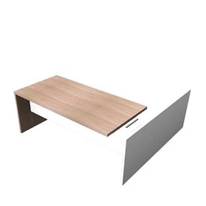Schreibtisch, Sideboard X-TIME-WORK, Wange, Rechteck, Anbau weiß, links, B 2196 mm, Ulme Schreibtisch, Sideboard X-TIME-WORK, Wange, Rechteck, Anbau weiß, links, B 2196 mm, Ulme