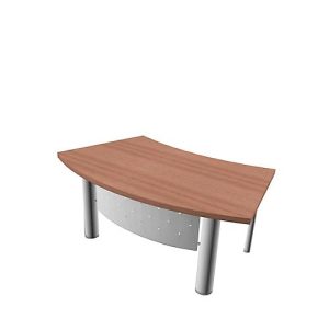 Schreibtisch X-TIME-WORK, 4-Fuß, Bogen, B 1800 x T 900 x H 740 mm, Nuss Canaletto-Dekor/Weiß
