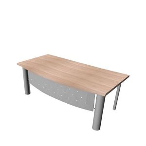 Schreibtisch X-TIME-WORK, 4-Fuß, Bogen, B 2000 x T 900 x H 740 mm, Ulme/Alu Schreibtisch X-TIME-WORK, 4-Fuß, Bogen, B 2000 x T 900 x H 740 mm, Ulme/Alu