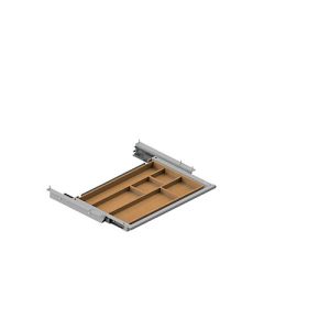 Schublade für elektrisch höhenverstellbaren Schreibtisch Elements, Metall mit Bambus-Inlay, B 424,6 x T 264,5 x H 36,5 mm, silber Schublade für elektrisch höhenverstellbaren Schreibtisch Elements, Metall mit Bambus-Inlay, B 424,6 x T 264,5 x H 36,5 mm, silber