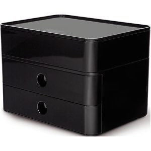 Schubladenbox HAN Allison Smart-Box Plus, 2 Schübe mit Trennwänden, Utensilienbox, stapelb., ABS-Kunststoff, schwarz Schubladenbox HAN Allison Smart-Box Plus, 2 Schübe mit Trennwänden, Utensilienbox, stapelb., ABS-Kunststoff, schwarz