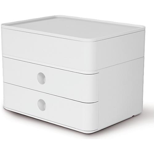 Schubladenbox HAN Allison Smart-Box Plus, 2 Schübe mit Trennwänden, Utensilienbox, stapelb., ABS-Kunststoff, weiß