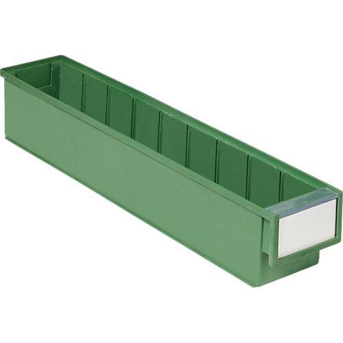 Schubladenbox TRESTON BiOX 5010, 2,4 l, temperatur- & chemiebeständig, Etikett & Schutzschild, B 92 x T 500 x H 82 mm, Biokunststoff, grün