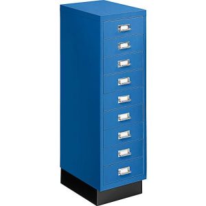 Schubladenschrank DIN A4, mit 9 Schubladen, 940 mm hoch, enzianblau Schubladenschrank DIN A4, mit 9 Schubladen, 940 mm hoch, enzianblau
