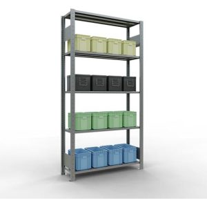 Schulte Lagertechnik Fachbodenregal MULTIplus150, Steck-Grundregal, B 1000 x T 300 x H 2000 mm, 5 Ebenen, bis 1300 kg, verzinkt Schulte Lagertechnik Fachbodenregal MULTIplus150, Steck-Grundregal, B 1000 x T 300 x H 2000 mm, 5 Ebenen, bis 1300 kg, verzinkt