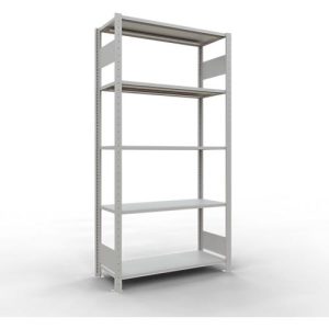 Schulte Lagertechnik Fachbodenregal MULTIplus150, Steck-Grundregal, B 1000 x T 400 x H 2000 mm, 5 Ebenen, bis 1300 kg, lichtgrau Schulte Lagertechnik Fachbodenregal MULTIplus150, Steck-Grundregal, B 1000 x T 400 x H 2000 mm, 5 Ebenen, bis 1300 kg, lichtgrau