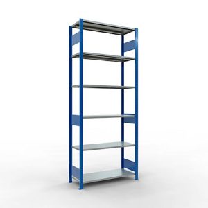 Schulte Lagertechnik Fachbodenregal MULTIplus150, Steck-Grundregal, B 1000 x T 400 x H 2500 mm, 6 Ebenen, bis 1400 kg, enzianblau/verzinkt Schulte Lagertechnik Fachbodenregal MULTIplus150, Steck-Grundregal, B 1000 x T 400 x H 2500 mm, 6 Ebenen, bis 1400 kg, enzianblau/verzinkt