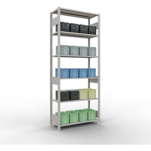 Schulte Lagertechnik Fachbodenregal MULTIplus150, Steck-Grundregal, B 1000 x T 400 x H 2500 mm, 6 Ebenen, bis 1400 kg, lichtgrau Schulte Lagertechnik Fachbodenregal MULTIplus150, Steck-Grundregal, B 1000 x T 400 x H 2500 mm, 6 Ebenen, bis 1400 kg, lichtgrau