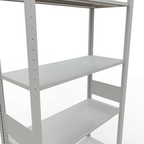 Schulte Lagertechnik Fachbodenregal MULTIplus150, Steck-Grundregal, B 1000 x T 400 x H 3000 mm, 7 Ebenen, bis 1500 kg, lichtgrau