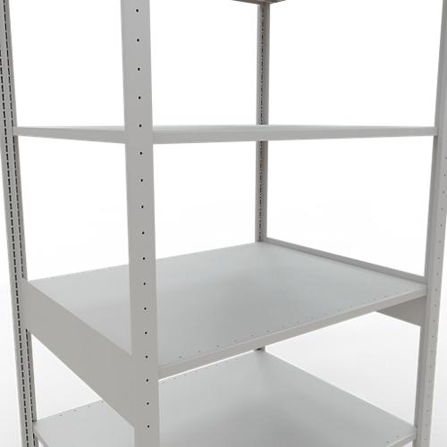 Schulte Lagertechnik Fachbodenregal MULTIplus150, Steck-Grundregal, B 1000 x T 800 x H 2500 mm, 6 Ebenen, bis 1400 kg, lichtgrau