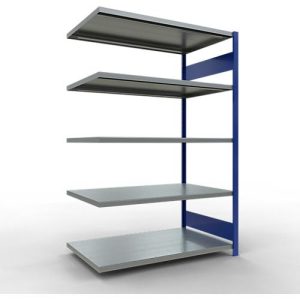 SCHULTE Lagertechnik Fachbodenregal – Stecksystem MULTIplus 250, Anbauregal, Längenriegel, 2000x1300x800 mm, 5 Böden, enzianblau/verzinkt SCHULTE Lagertechnik Fachbodenregal – Stecksystem MULTIplus 250, Anbauregal, Längenriegel, 2000x1300x800 mm, 5 Böden, enzianblau/verzinkt