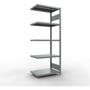 Schulte Lagertechnik Fachbodenregal-Stecksystem MULTIplus 250, Anbauregal, Längenriegel, 2000x750x500 mm, 5 Böden, verzinkt