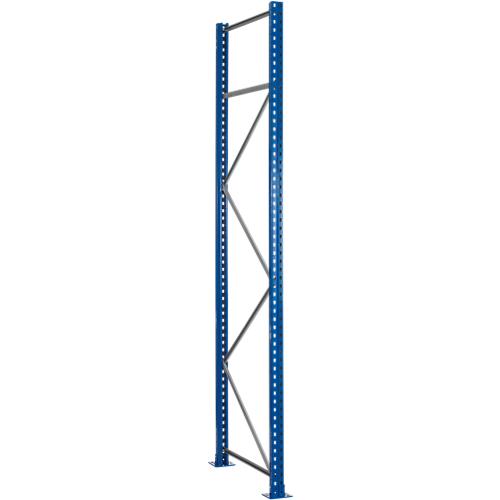 Schulte Lagertechnik Palettenregal-Ständerrahmen S635-B20, unmontiert, T 1100 x H 3500 mm, Stützenbreite 100 mm, blau/verzinkt
