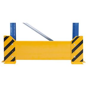Schulte Lagertechnik Rammschutzwand für Einfach-Palettenregale, H 400 mm, für Regaltiefe 800 mm, gelb/schwarz Schulte Lagertechnik Rammschutzwand für Einfach-Palettenregale, H 400 mm, für Regaltiefe 800 mm, gelb/schwarz