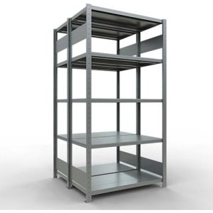 SCHULTE Lagertechnik – Stecks.Doppelgrundr. Typ 250 kg – 2000x1000x2x500 mm, 10 Böden