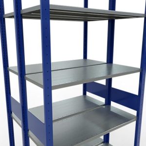 SCHULTE Lagertechnik – Stecks.Doppelgrundregal Typ 150 – 3000x1000x2x400 mm 2×7 Böden