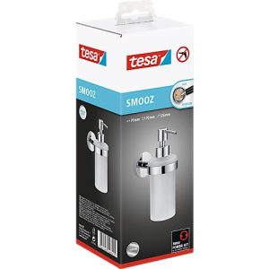 Seifenspender-Set tesa Smooz, 200 ml, nachfüllbar, innovative Klebelösung, verchromt Seifenspender-Set tesa Smooz, 200 ml, nachfüllbar, innovative Klebelösung, verchromt